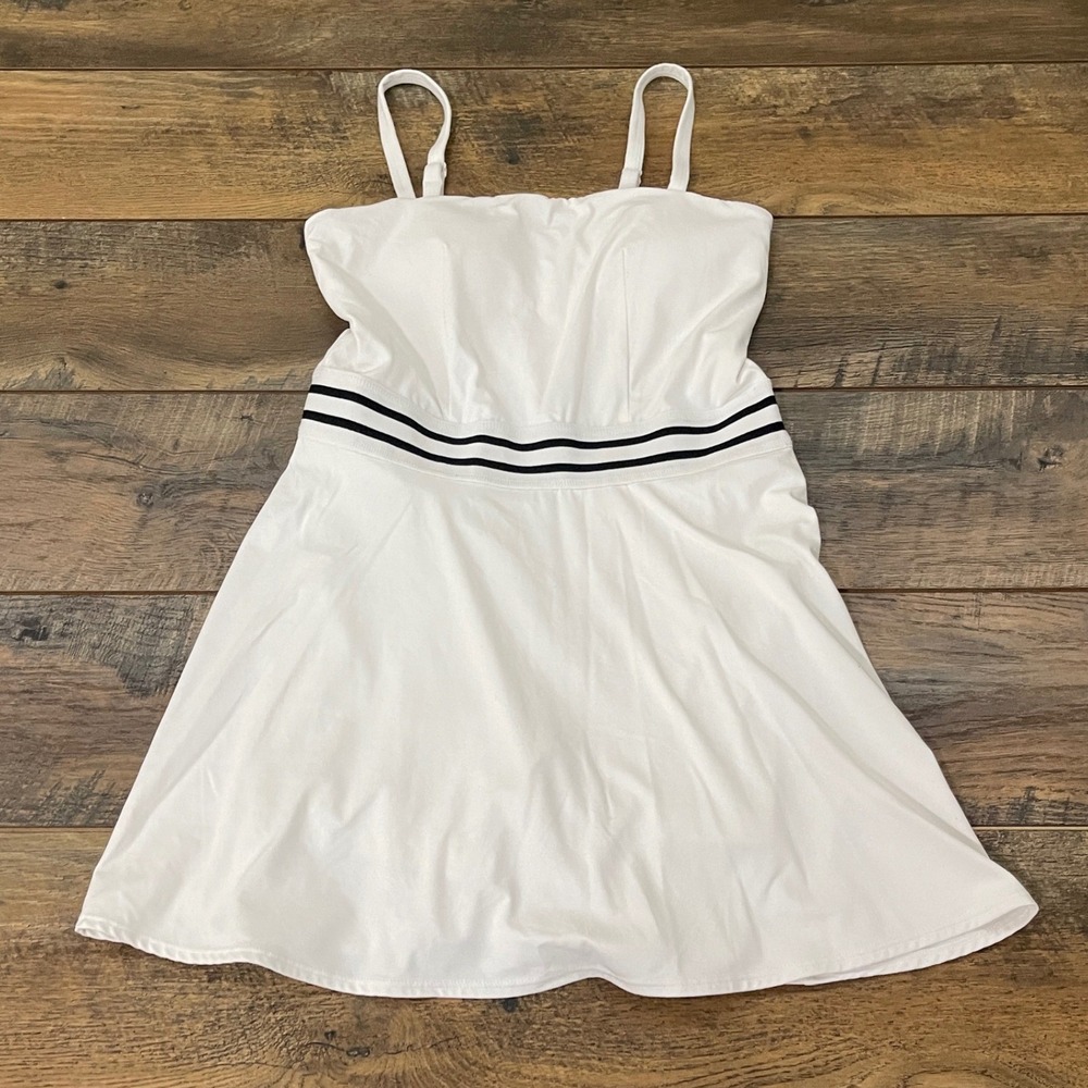 Joy Lab White Athletic Tennis Dress Built-in Shorts Pocket Small Golf Sporty